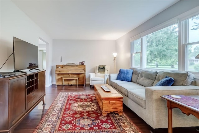 286 Park Ln, Webster, NY 14580 - living room with dark wood-style floors and baseboards