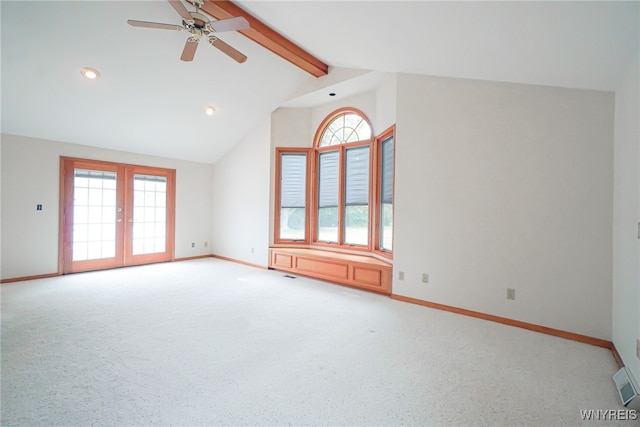 100 W Maplemere Rd, Amherst, NY 14221 - empty room with healthy amount of natural light, a ceiling fan, carpet, recessed lighting, and french doors
