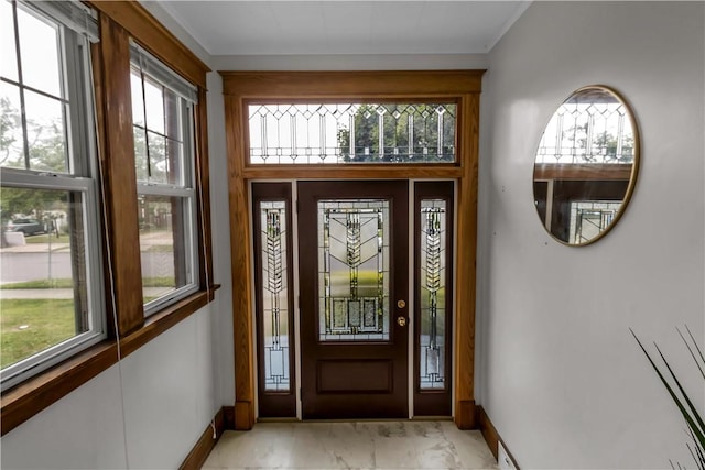 128 Princeton Blvd, Tonawanda, NY 14217 - foyer entrance with light marble finish flooring and healthy amount of natural light