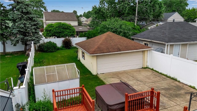 128 Princeton Blvd, Tonawanda, NY 14217 - fenced backyard featuring a garage