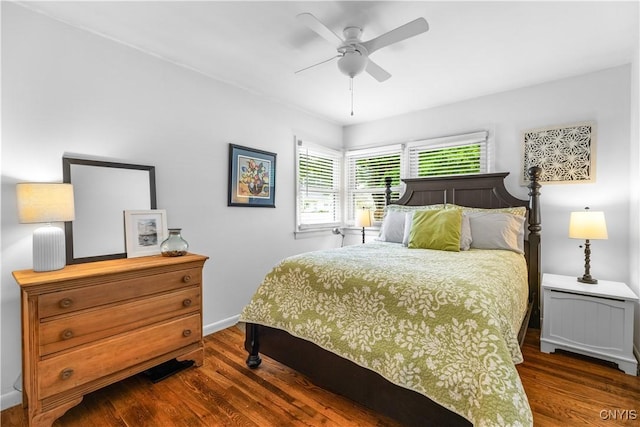 102 W Rand St, German Flatts, NY 13357 - bedroom with dark wood-type flooring and ceiling fan