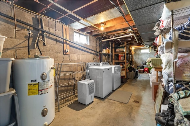 102 W Rand St, German Flatts, NY 13357 - basement with water heater and washing machine and dryer