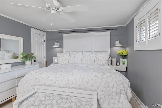 207 Baxton St, Clay, NY 13212 - bedroom with crown molding and a ceiling fan