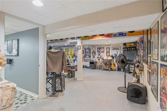 207 Baxton St, Clay, NY 13212 - basement with a paneled ceiling and baseboards