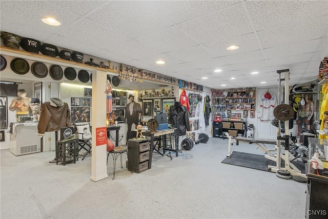 207 Baxton St, Clay, NY 13212 - workout area with a paneled ceiling