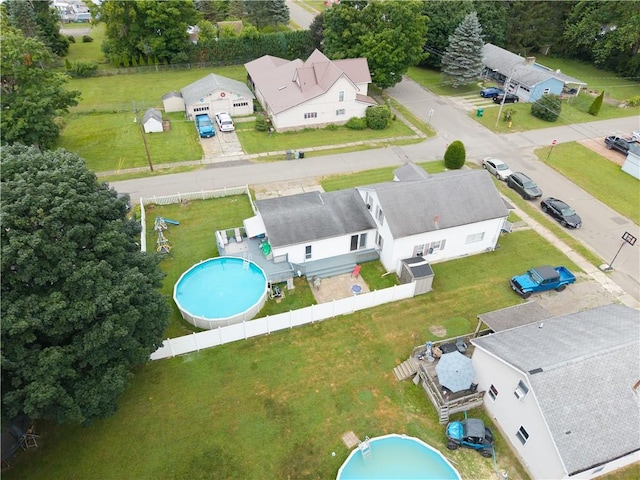 82 Maple St, Canisteo, NY 14823 - aerial view of residential area with a pool area