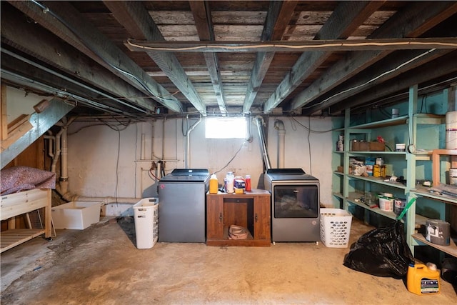 82 Maple St, Canisteo, NY 14823 - below grade area featuring washing machine and dryer