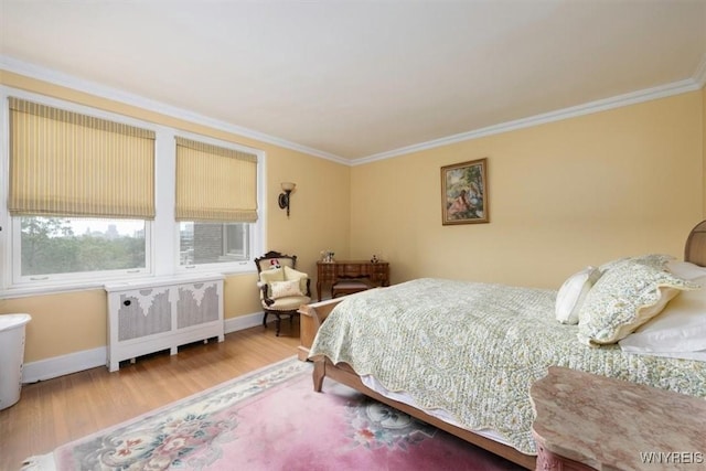 83 Bryant # 7Ab, Buffalo, NY 14209 - bedroom featuring radiator, ornamental molding, and wood finished floors