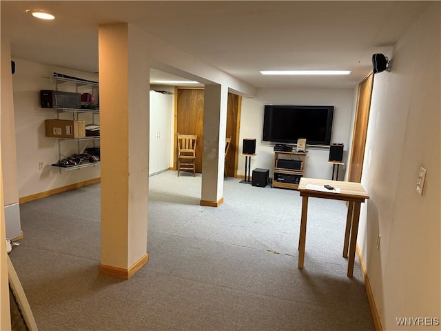 26 Forestglen Cir, Amherst, NY 14221 - finished basement featuring carpet floors and recessed lighting