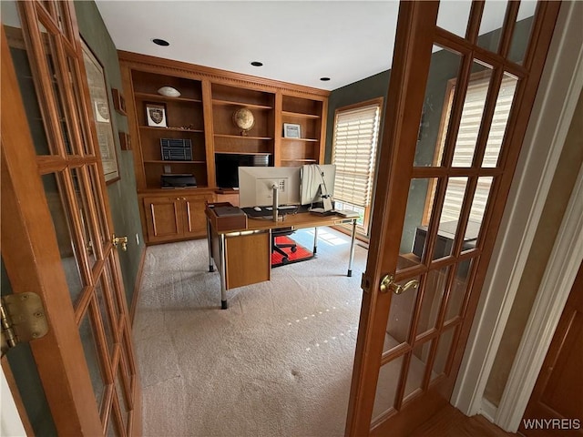 26 Forestglen Cir, Amherst, NY 14221 - home office with light colored carpet and built in shelves