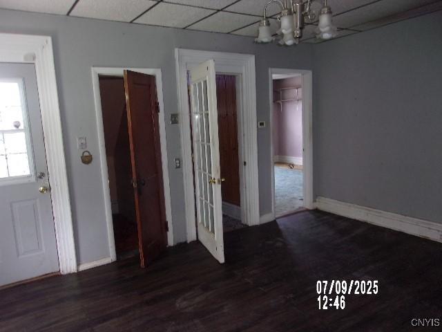 20 N 4th Ave, German Flatts, NY 13357 - foyer entrance featuring a chandelier, wood finished floors, and a drop ceiling