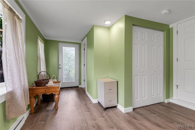 112 Creekview Dr, West Seneca, NY 14224 - foyer entrance with wood finished floors and baseboards