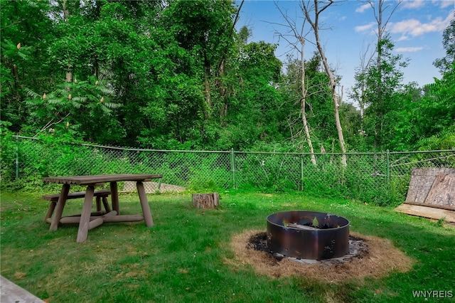 112 Creekview Dr, West Seneca, NY 14224 - view of yard featuring a fire pit