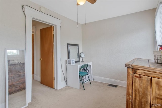 505 Tompkins St, Syracuse, NY 13204 - carpeted home office with a ceiling fan and baseboards