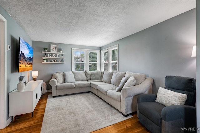 445 75th St, Niagara Falls, NY 14304 - living room featuring wood finished floors and a textured ceiling
