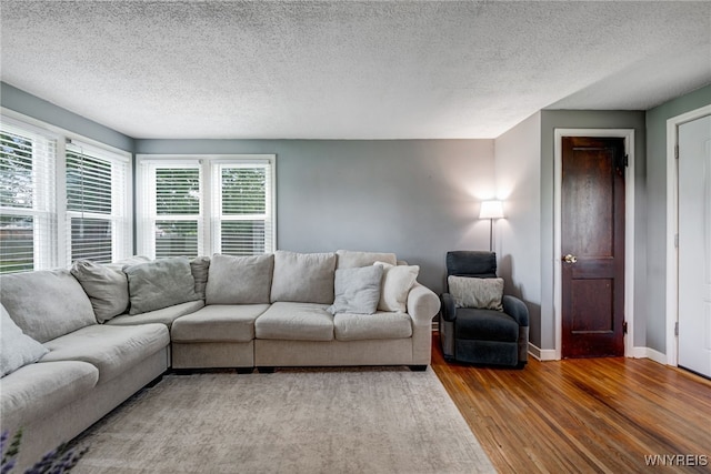 445 75th St, Niagara Falls, NY 14304 - living room featuring wood finished floors and a textured ceiling