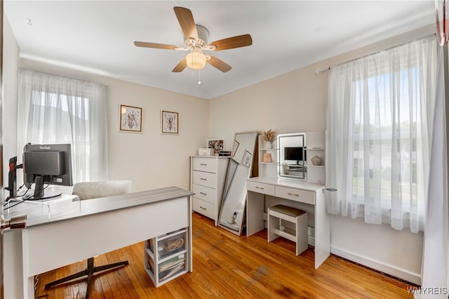 445 75th St, Niagara Falls, NY 14304 - office featuring plenty of natural light, ceiling fan, and light wood-style floors