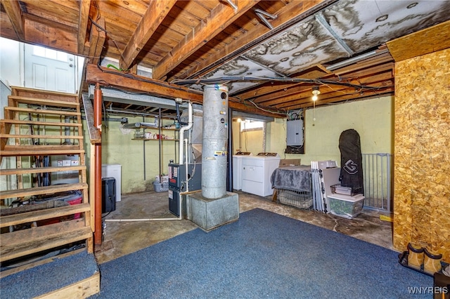 445 75th St, Niagara Falls, NY 14304 - basement with washer and clothes dryer and electric panel