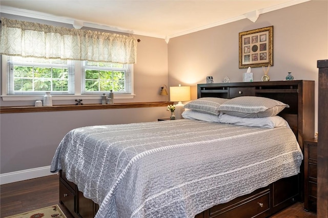 798 Hawthorne Pl, Webster, NY 14580 - bedroom with crown molding and dark wood-style flooring