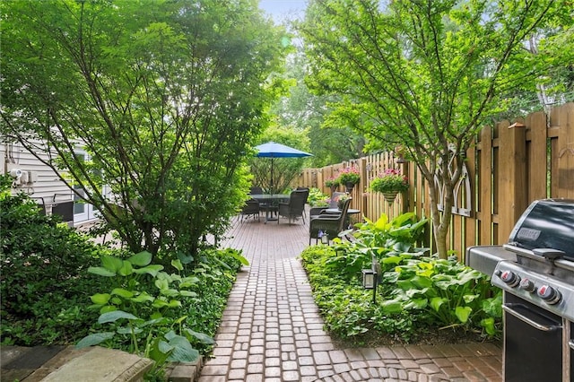 798 Hawthorne Pl, Webster, NY 14580 - view of patio featuring area for grilling, outdoor dining area, and a wooden deck