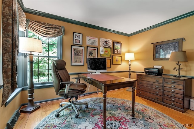 29 Cherry Tree Ln, Orchard Park, NY 14127 - home office with crown molding and wood finished floors