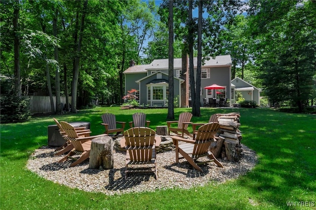 29 Cherry Tree Ln, Orchard Park, NY 14127 - view of grassy yard featuring an outdoor fire pit