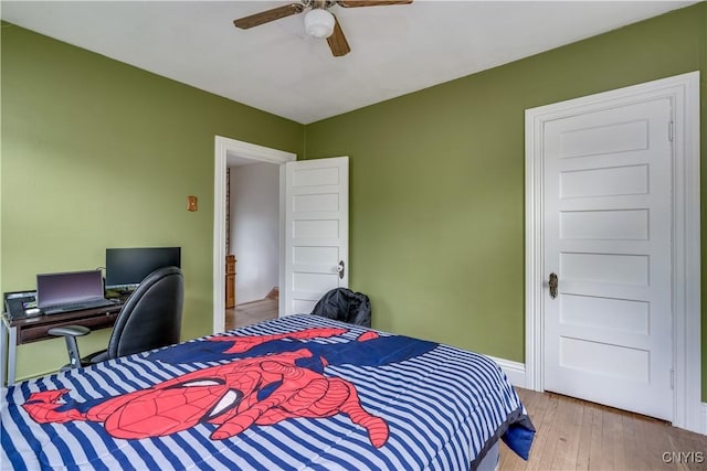 210 N James St, Wilna, NY 13619 - bedroom with wood finished floors and a ceiling fan