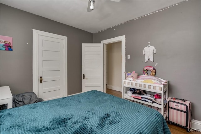 210 N James St, Wilna, NY 13619 - bedroom with wood finished floors and ceiling fan