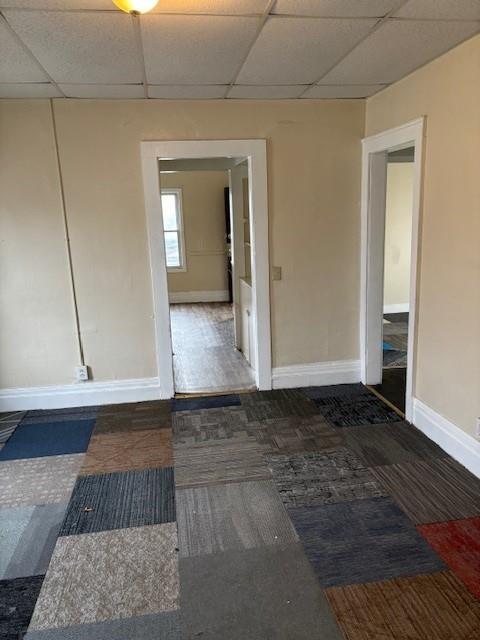 524-526 Dewey Ave, Rochester, NY 14613 - unfurnished room featuring a paneled ceiling and wood finished floors