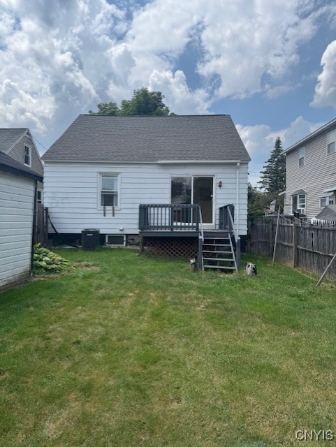 308 Wayland Rd, Salina, NY 13208 - rear view of property with a deck and a shingled roof
