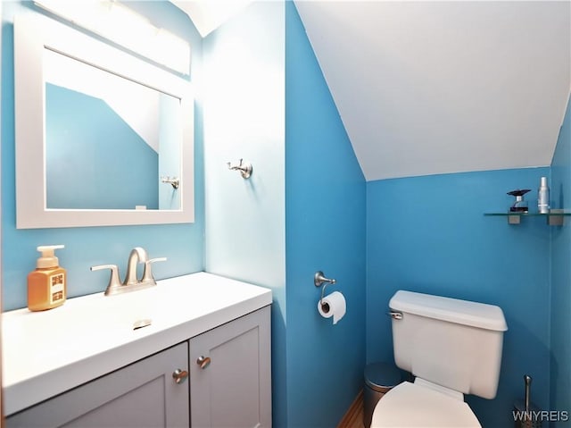 120 Cloverside Ct, West Seneca, NY 14224 - half bathroom featuring vaulted ceiling and vanity