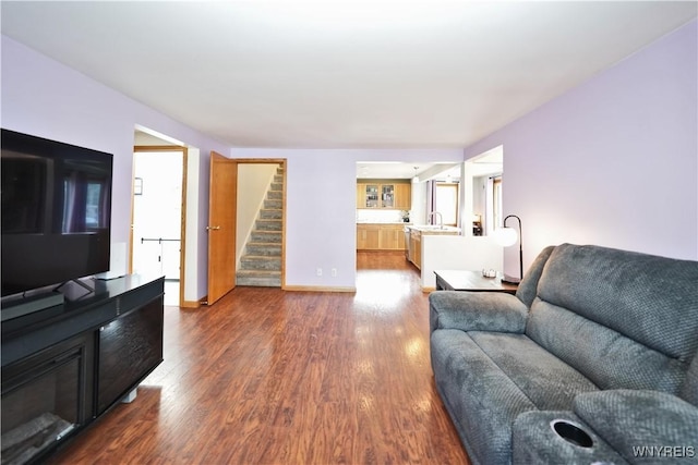 120 Cloverside Ct, West Seneca, NY 14224 - living room with stairs and wood finished floors