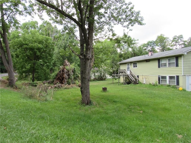 18 Mark Cir, Naples, NY 14512 - view of grassy yard with stairs