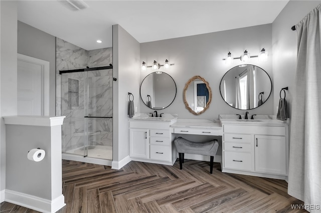 6993 Pine Lk, Pendleton, NY 14120 - full bathroom featuring a marble finish shower and vanity