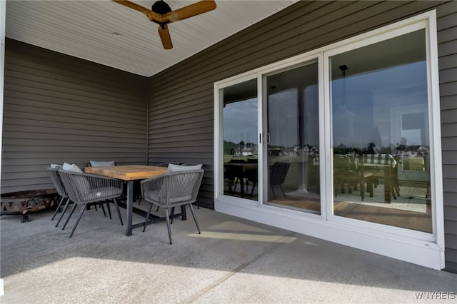 6993 Pine Lk, Pendleton, NY 14120 - view of patio / terrace featuring outdoor dining area and a ceiling fan