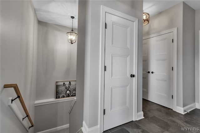 6993 Pine Lk, Pendleton, NY 14120 - hall featuring an upstairs landing and baseboards