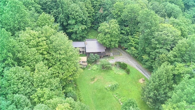 1346 Otisco Valley Rd, Otisco, NY 13110 - aerial view of property and surrounding area featuring a heavily wooded area