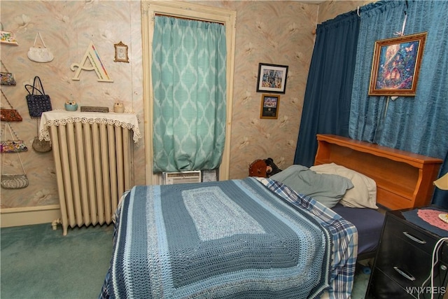 14 W Main St, Concord, NY 14141 - carpeted bedroom with radiator and wallpapered walls