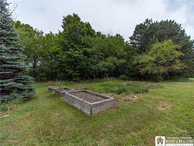 8800 Harmon Hill Rd, Pomfret, NY 14063 - view of green lawn featuring a garden