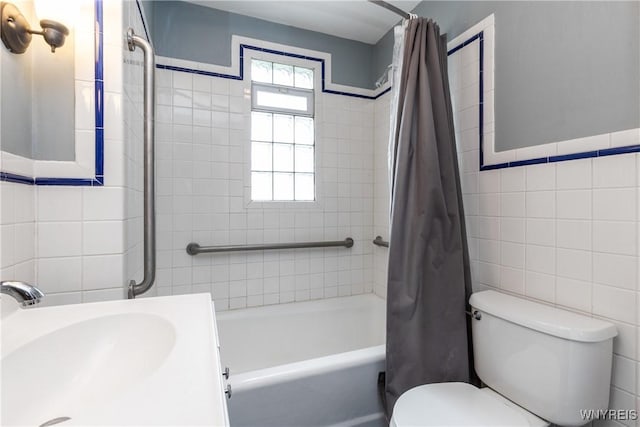 26 Farber Ln, Amherst, NY 14221 - full bath featuring tile walls, shower / tub combo with curtain, and vanity