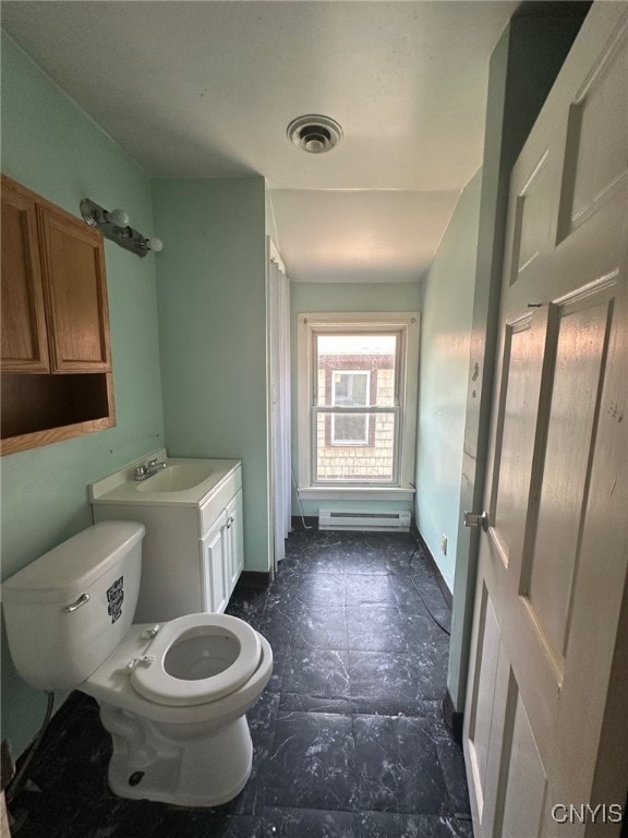 85 W Clark St, German Flatts, NY 13357 - bathroom with toilet and a baseboard radiator