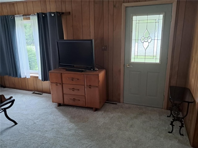 6113 Rte 46, Keating Town, PA 16749 - foyer entrance featuring light colored carpet and wooden walls