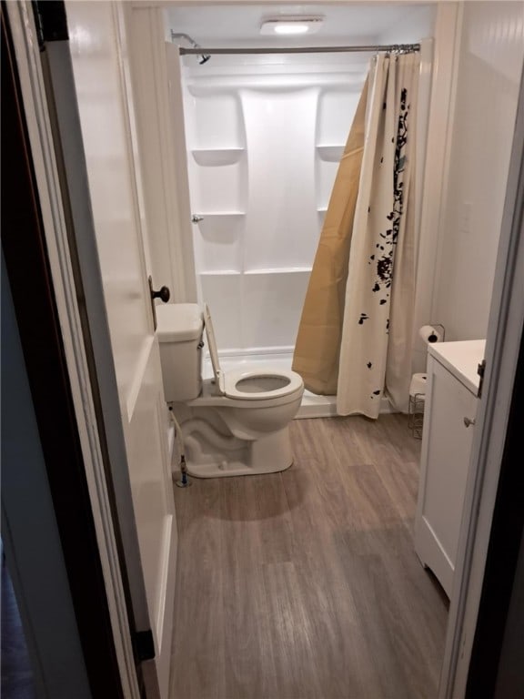 6113 Rte 46, Keating Town, PA 16749 - full bathroom with wood finished floors, vanity, and a stall shower