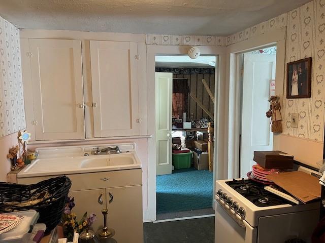 67 Perry Ave, Corning City, NY 14830 - bathroom with wallpapered walls and a sink