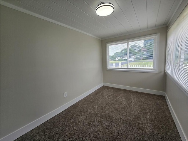 2381 Culver Rd, Irondequoit, NY 14609 - unfurnished room with dark carpet, ornamental molding, and healthy amount of natural light