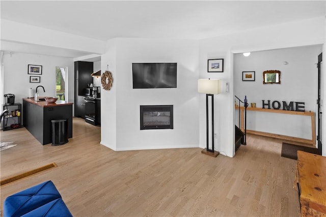2064 County Highway 8, Roxbury, NY 12421 - living room with light wood finished floors and a glass covered fireplace