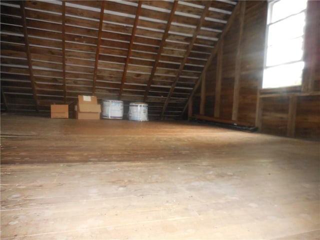 45 Olin Ave, Perry, NY 14530 - miscellaneous room with lofted ceiling and wood-type flooring