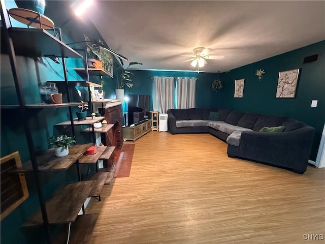 35381 State Route 3, Wilna, NY 13619 - living area featuring wood finished floors and a ceiling fan