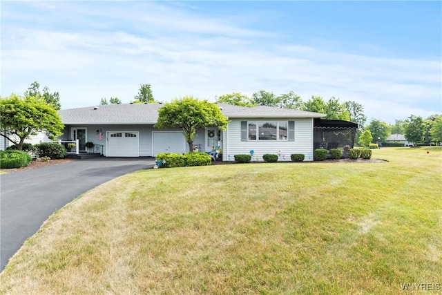 5861 Goodrich Rd Unit 6C, Clarence, NY 14032 - ranch-style home with an attached garage, asphalt driveway, and a front yard