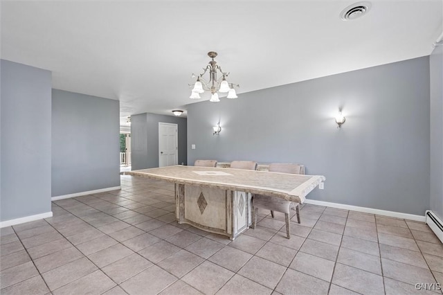 6924 Todd Way, Salina, NY 13088 - dining space featuring a chandelier and light tile patterned floors